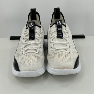 Under Armor Curry Flow 8 NM Team Curry White Black Basketball Shoes M 8.5/W 10